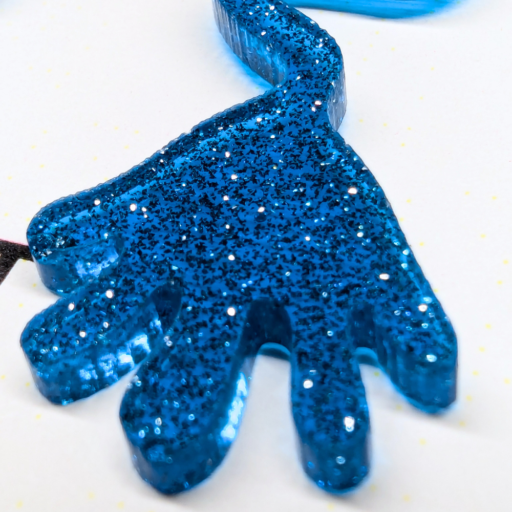 Sticky Hand Resin Dangle Earrings