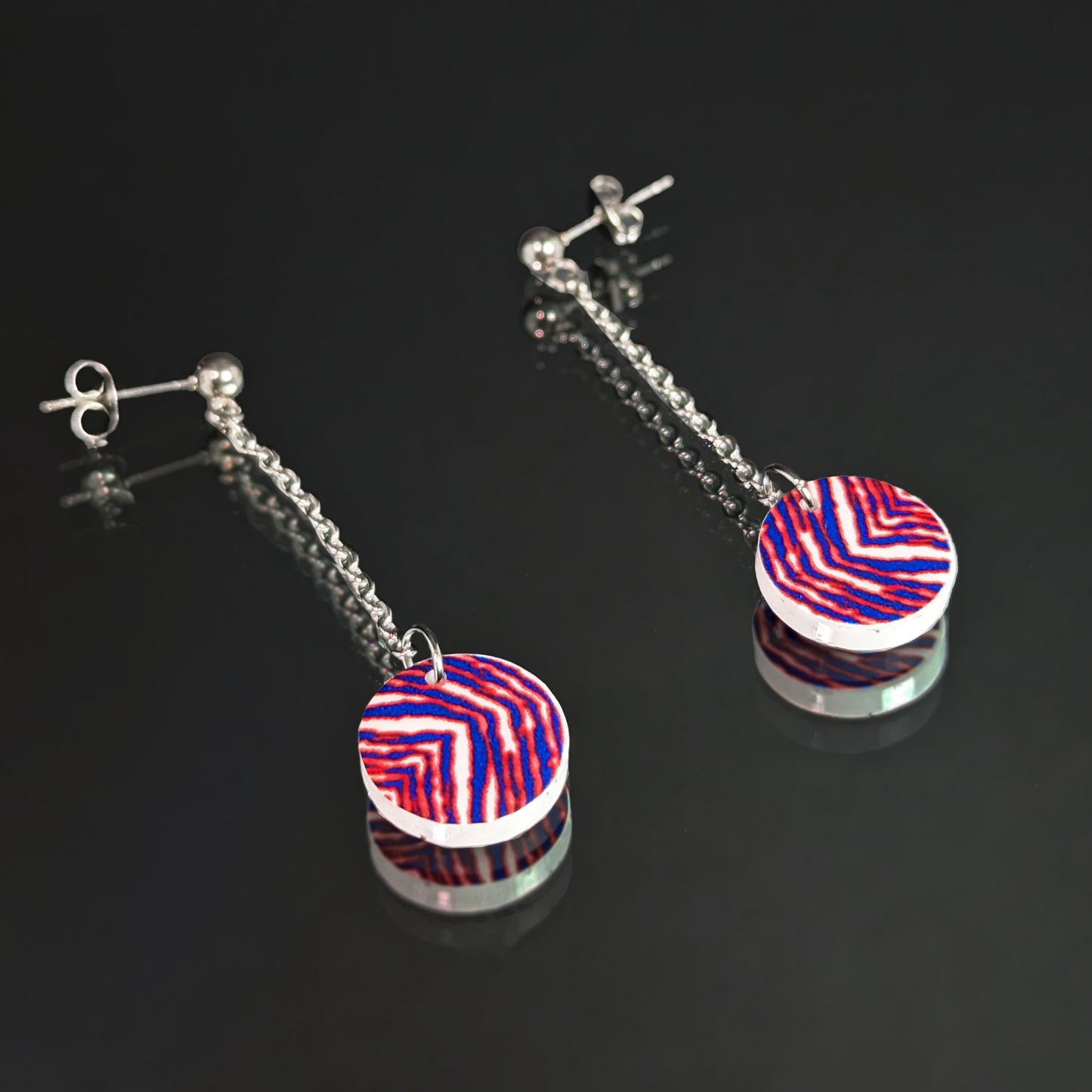 Buffalo Bills Zubaz Dangle Earrings - Circle