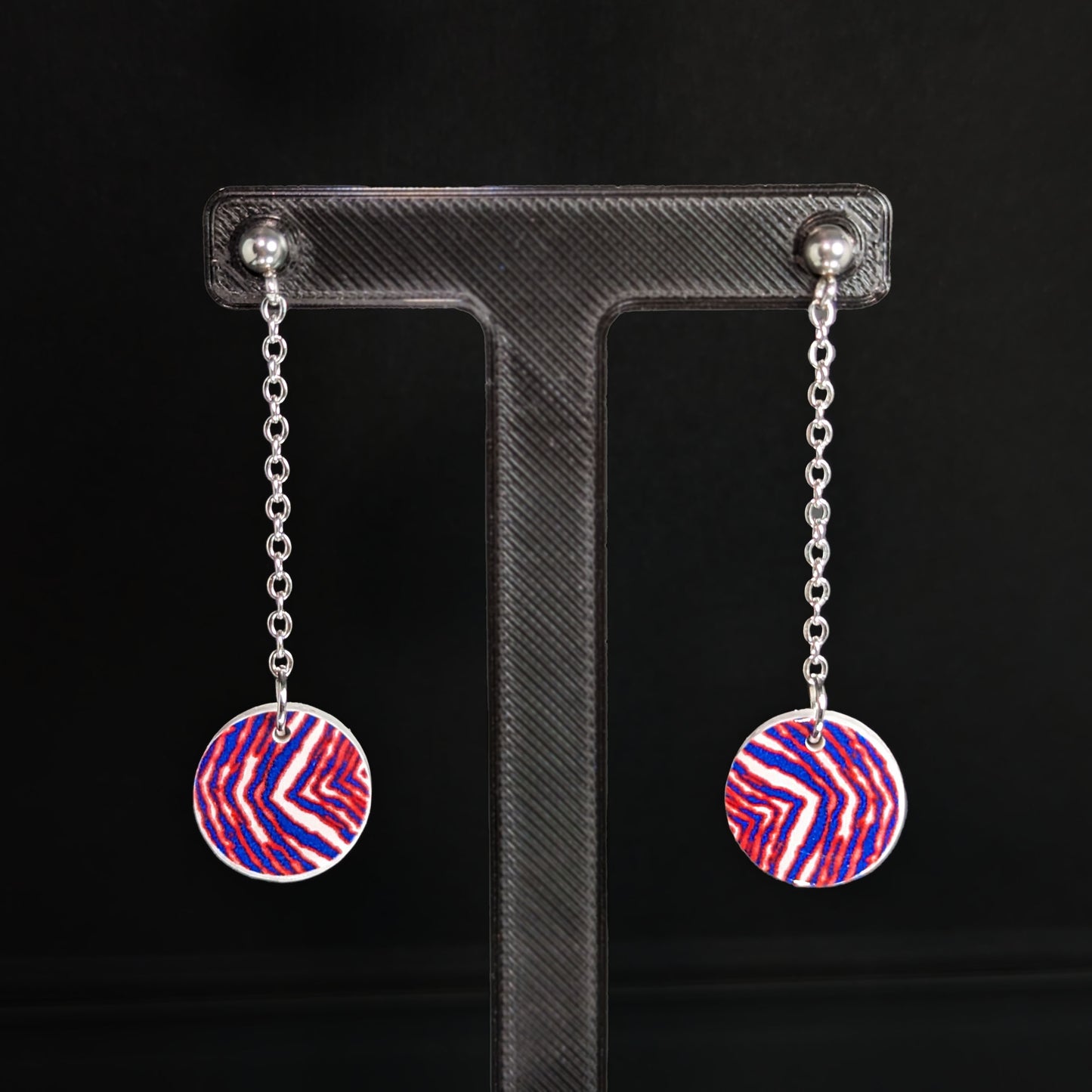 Buffalo Bills Zubaz Dangle Earrings - Circle