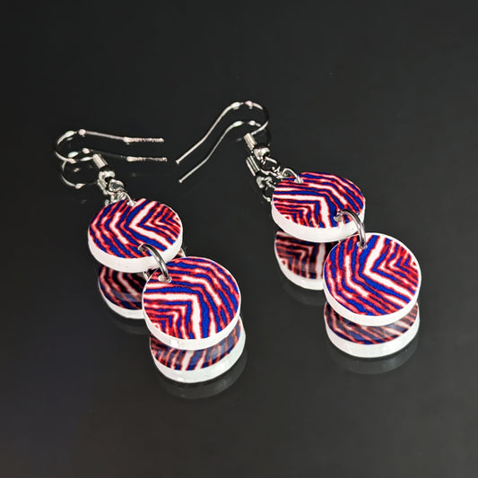 Buffalo Bills Zubaz Dangle Earrings - Circle