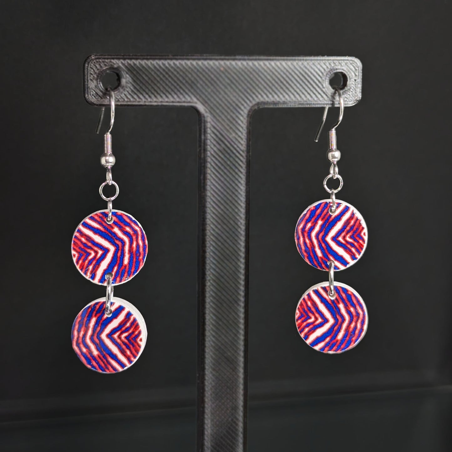 Buffalo Bills Zubaz Dangle Earrings - Circle