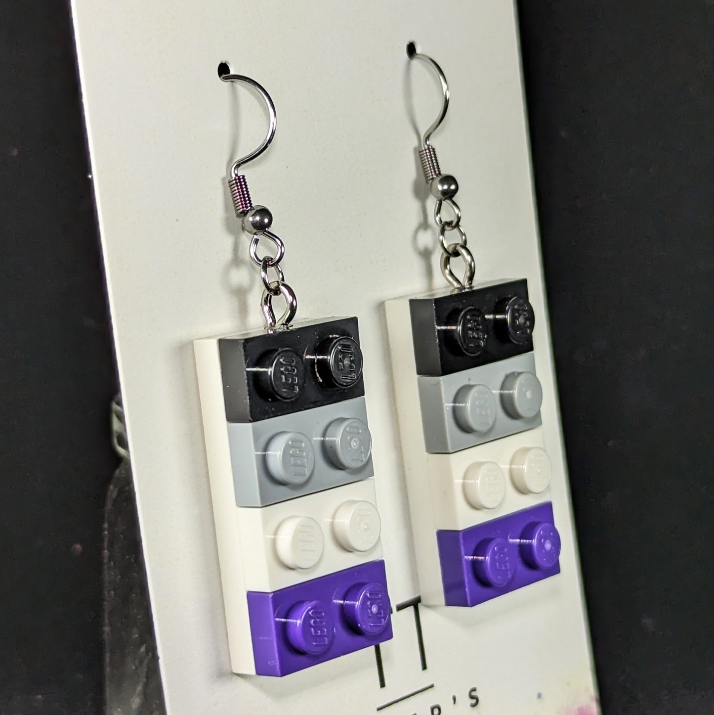 LEGO Earrings - Asexual Pride