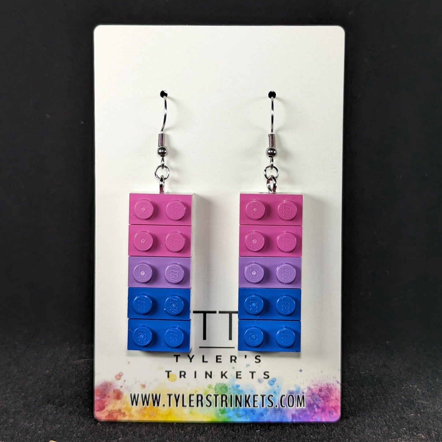 LEGO Earrings - Bisexual Pride