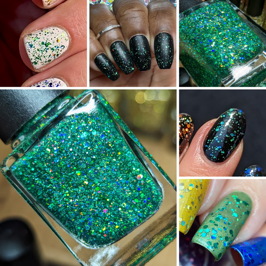 #BeProud Holo Glitter Topper - Green