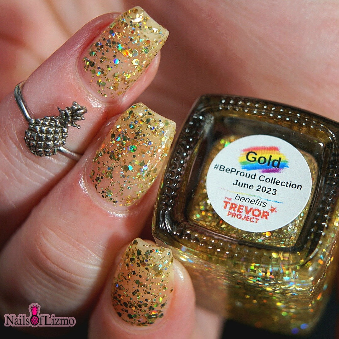 #BeProud Holo Glitter Topper - Gold