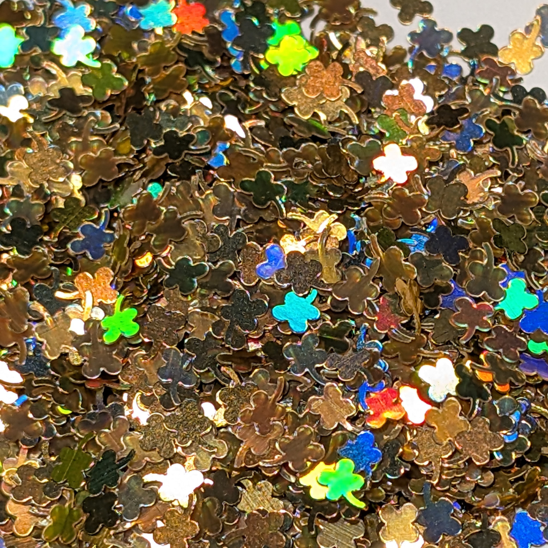Clover Nail Art Glitter - Holographic Gold