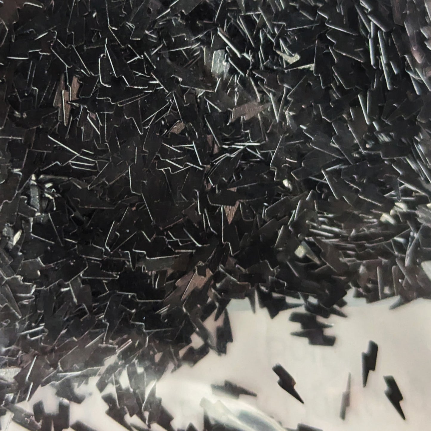 Black Lightning Bolt Nail Art Loose Glitter