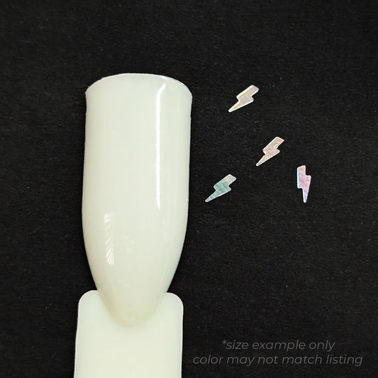 Lightning Bolt Nail Art Glitter - Holographic Silver