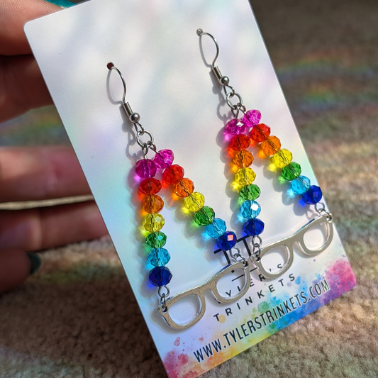 Rainbow Glasses Dangle Earrings
