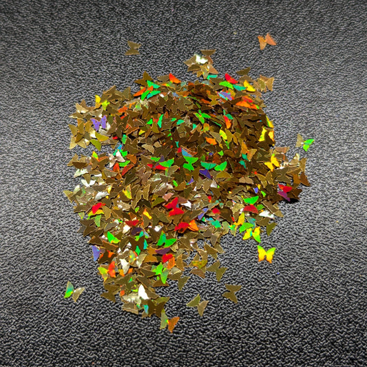 Butterfly Nail Art Glitter - Holographic Gold