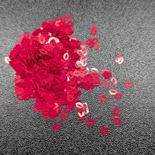 Lips Emoji Nail Art Glitter - Matte Bright Pink