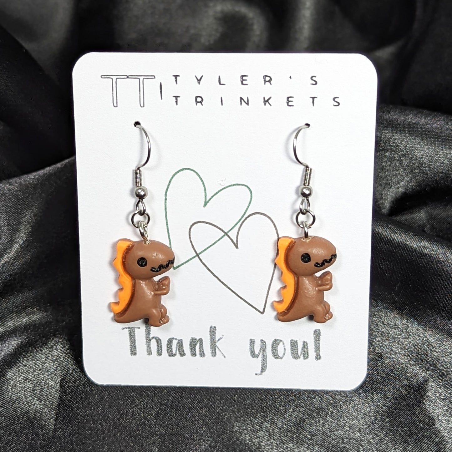 Colorful Dinosaur T-Rex Dangle Earrings