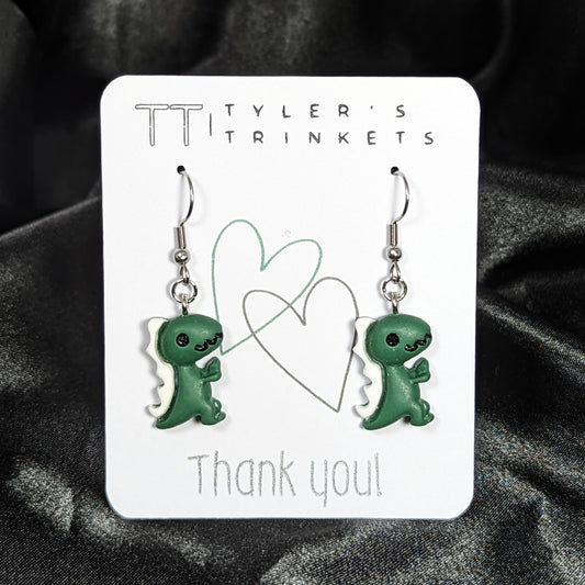 Colorful Dinosaur T-Rex Dangle Earrings