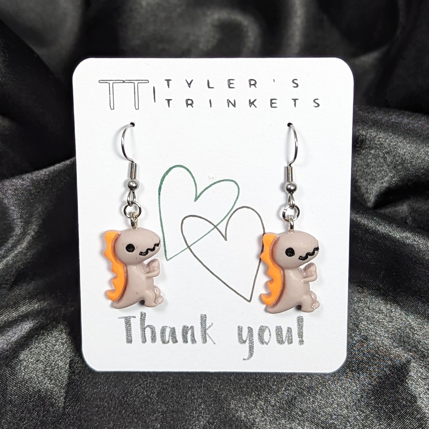 Colorful Dinosaur T-Rex Dangle Earrings