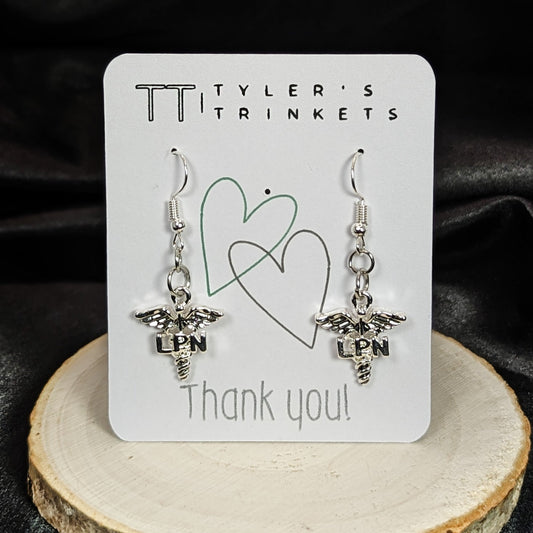Nurse RN/LPN Symbol Dangle Earrings