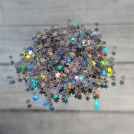 Snowflake Nail Art Glitter - Holographic Silver