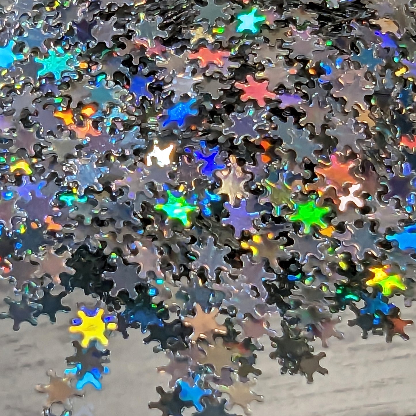 Snowflake Nail Art Glitter - Holographic Silver
