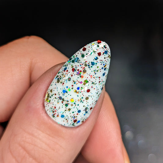 Christmas Lights - Holographic Glitter Topper
