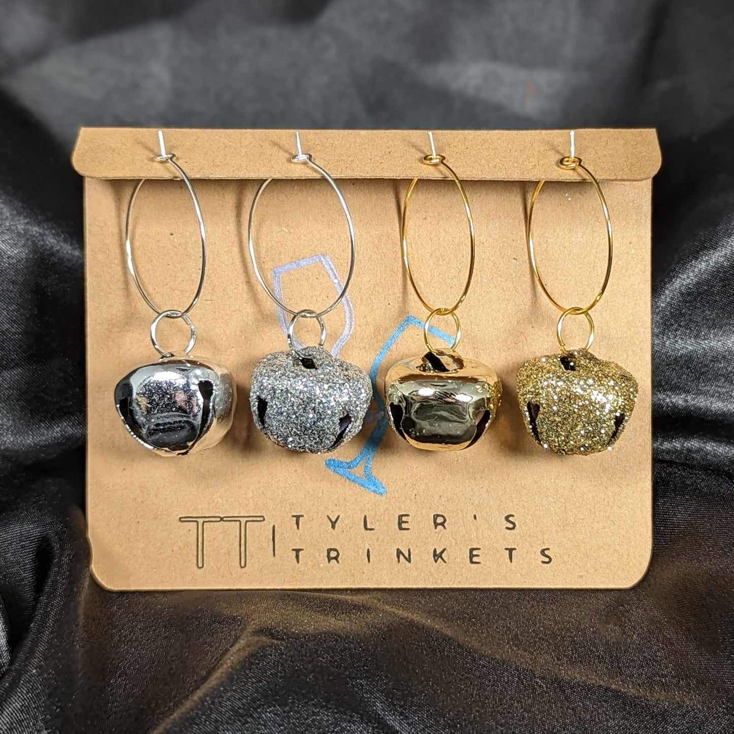 Jingle Bells - Gold & Silver Bell Wine Charms