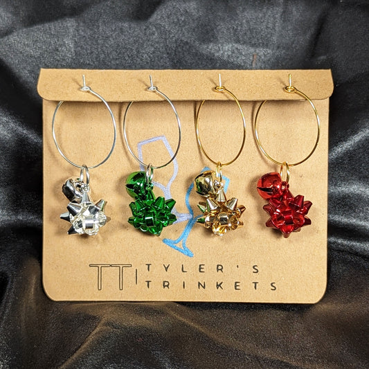 Holiday Bow Wine Charms