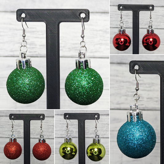 Christmas Ornament Bulb Dangle Earrings