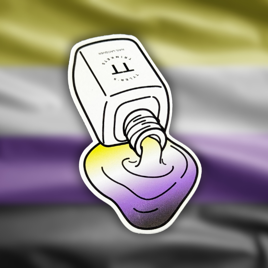 Spilled Polish Sticker - Nonbinary Pride