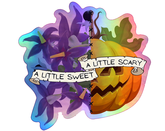 Little Sweet, Little Scary - Holographic Halloween Vinyl Sticker