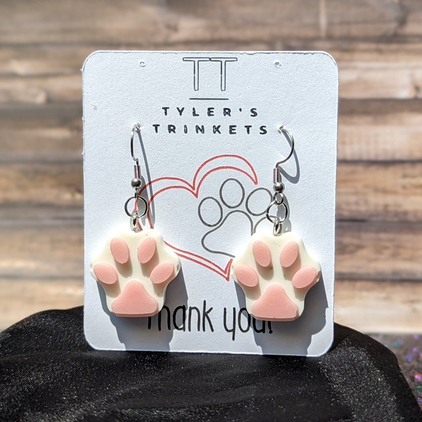 Paw Print Resin Dangle Earrings
