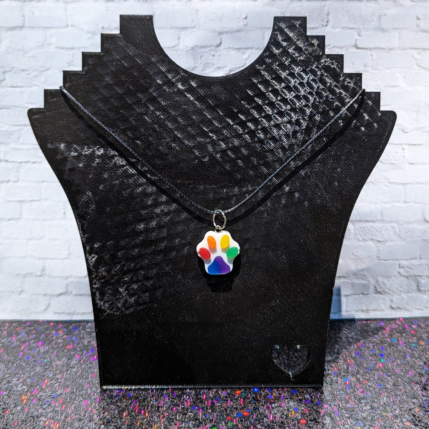 Rainbow Toe Beans - Paw Print Resin Necklace