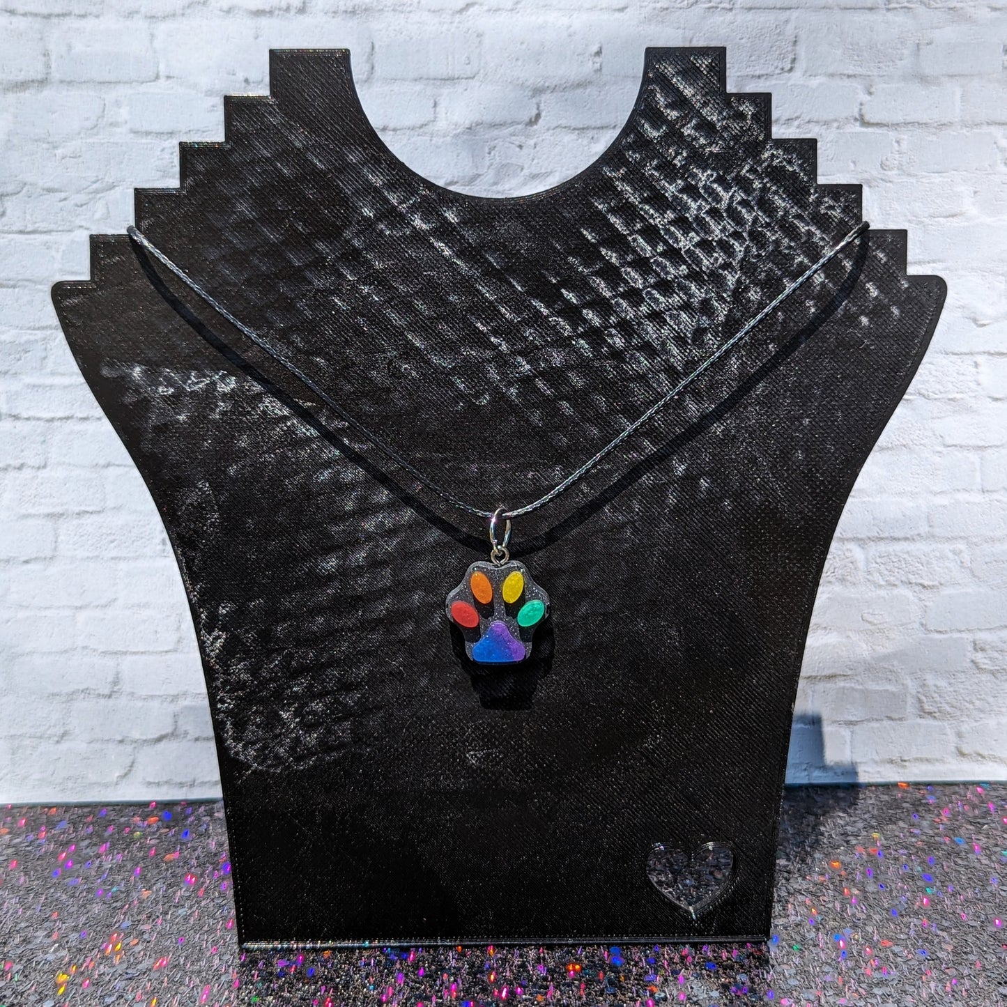 Rainbow Toe Beans - Paw Print Resin Necklace