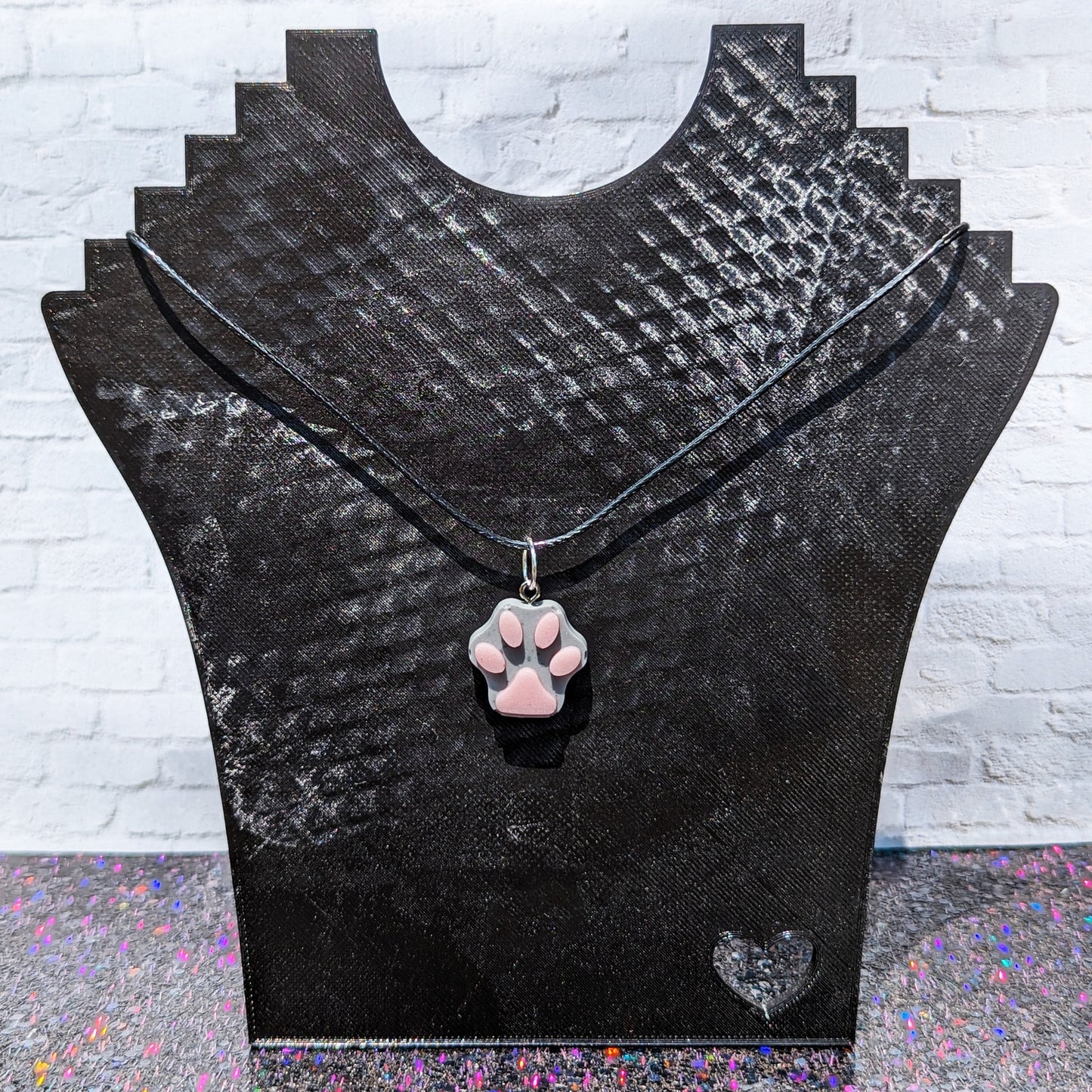 Paw Print Resin Necklace