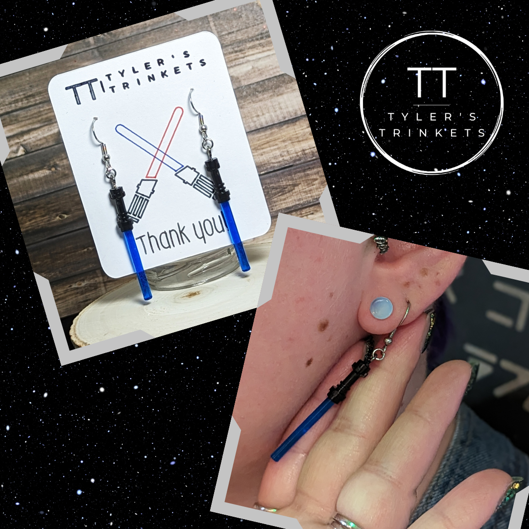 Lightsaber-Inspired Earrings (Regular & Glow-In-The-Dark)