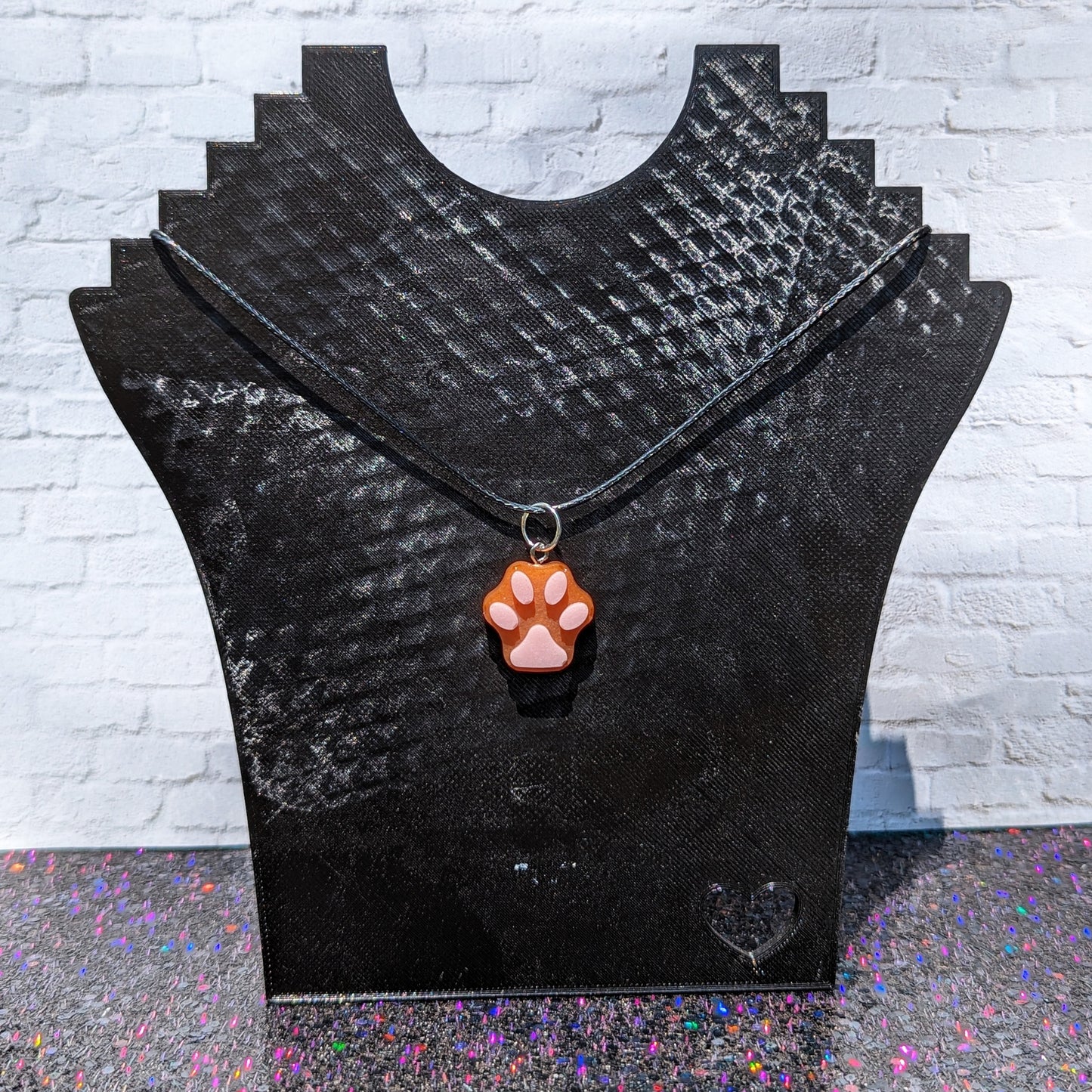 Paw Print Resin Necklace