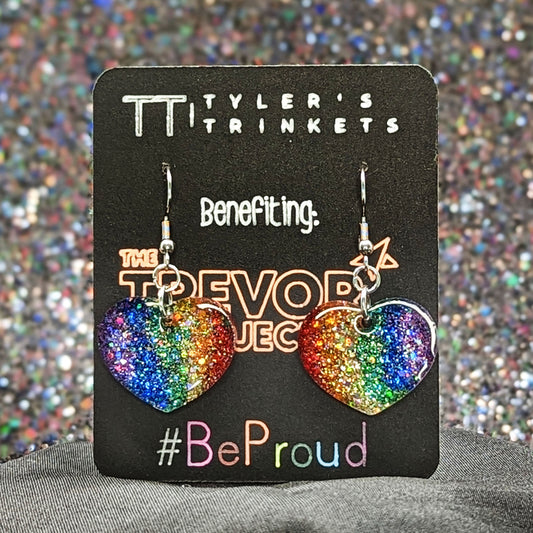 #BeProud Holographic Glitter Dangle Earrings