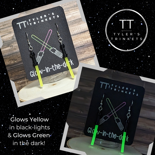Lightsaber-Inspired Earrings (Regular & Glow-In-The-Dark)