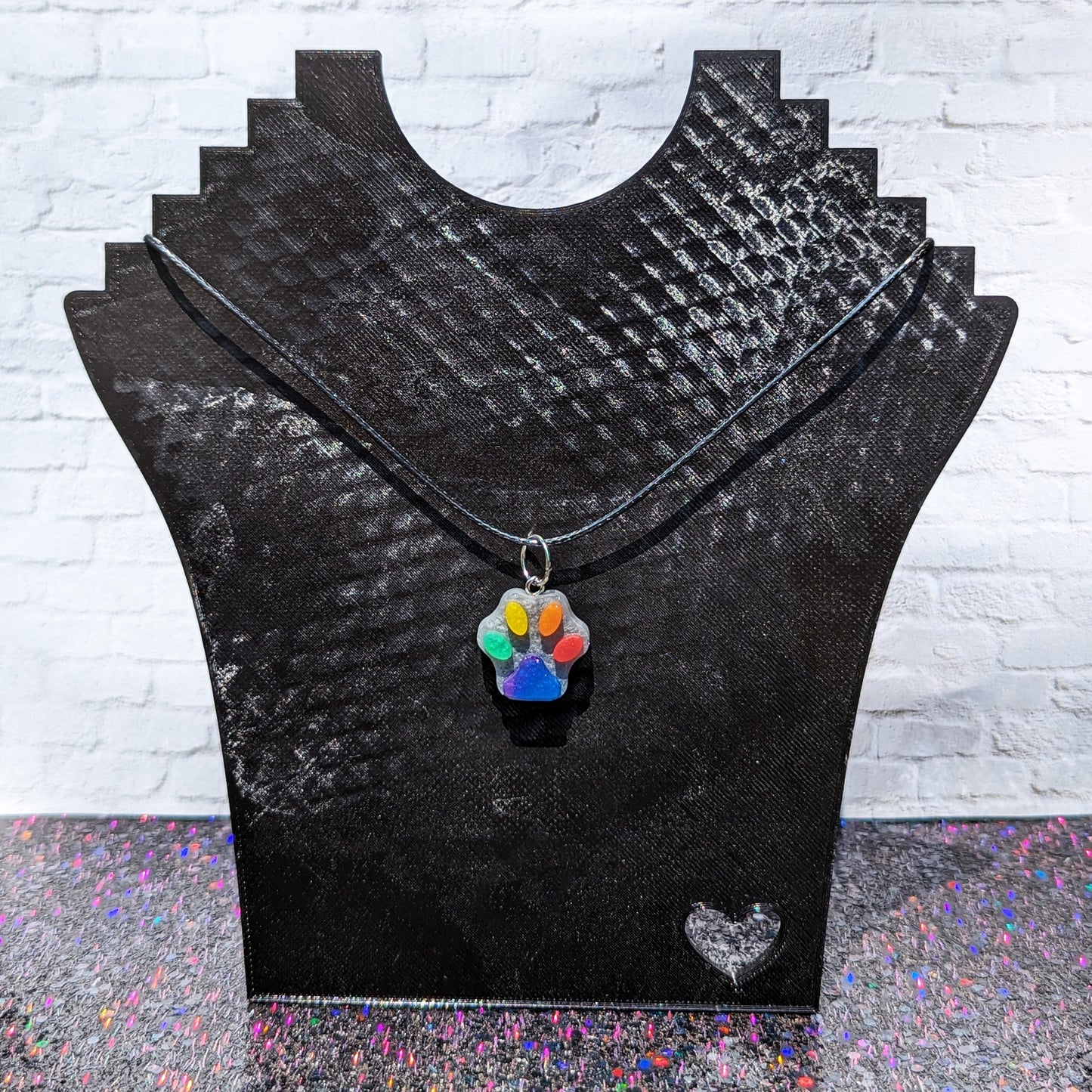 Rainbow Toe Beans - Paw Print Resin Necklace