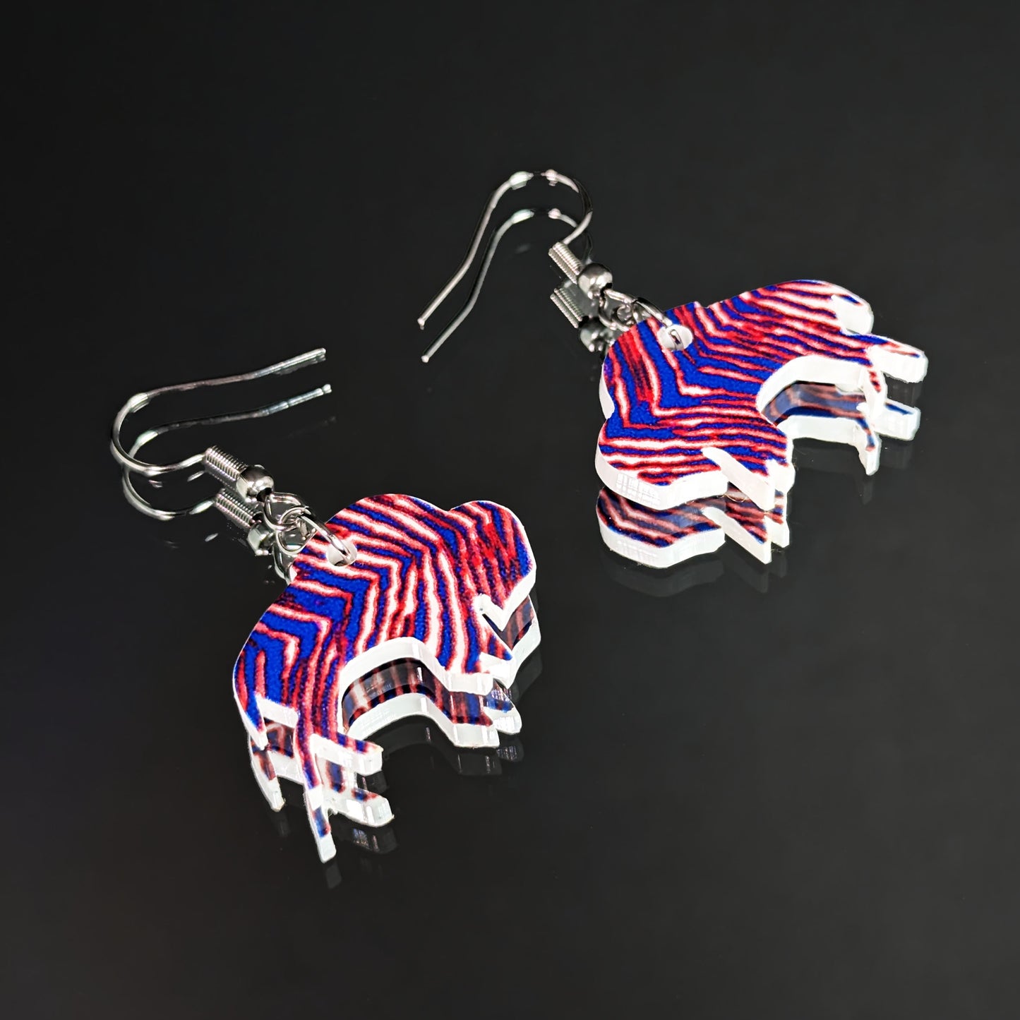 Buffalo Bills Zubaz Dangle Earrings - Buffalo