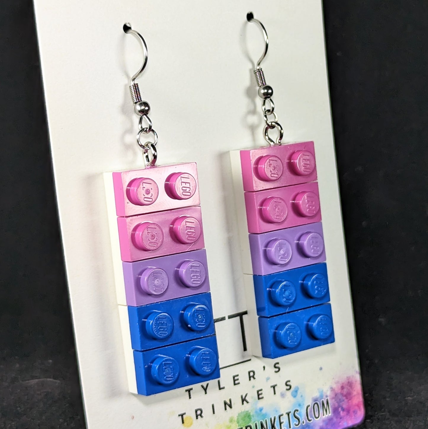 LEGO Earrings - Bisexual Pride