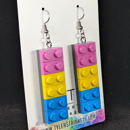 LEGO Earrings - Pansexual Pride