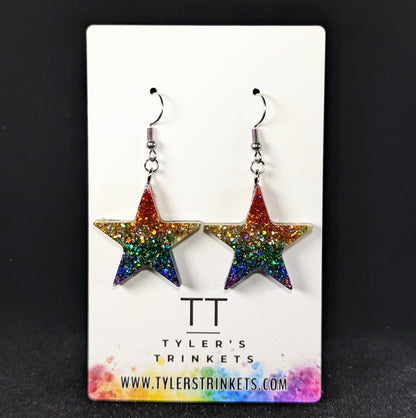 #BeProud Holographic Star Dangle Earrings