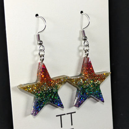 #BeProud Holographic Star Dangle Earrings