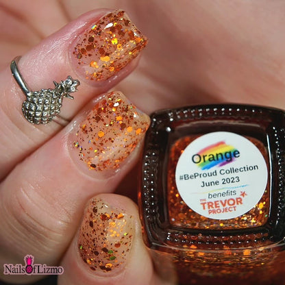 #BeProud Holo Glitter Topper - Orange