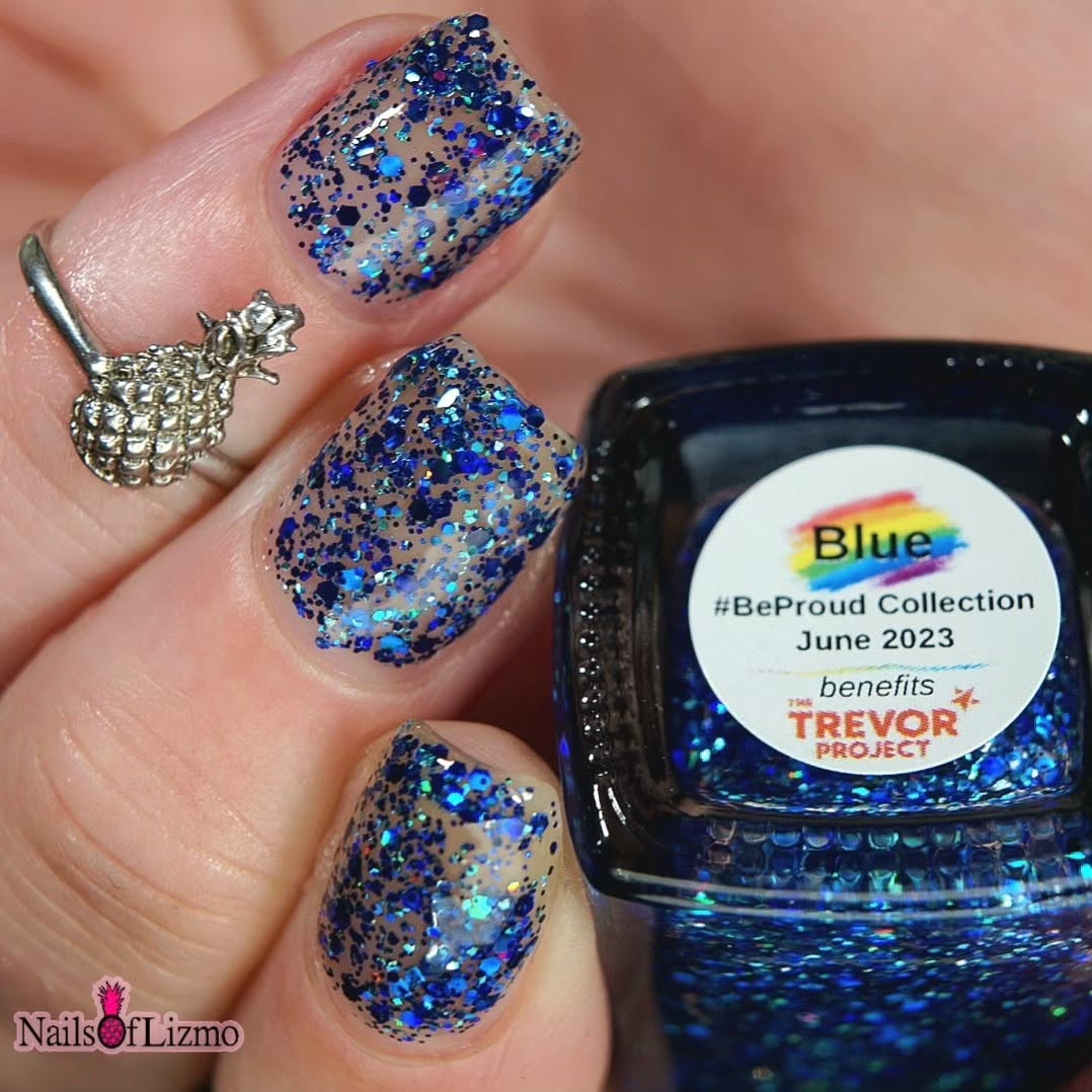 #BeProud Holo Glitter Topper - Blue