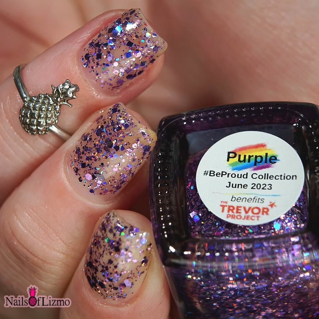 #BeProud Holo Glitter Topper - Purple