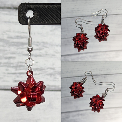 Holiday Bows Dangle Earrings