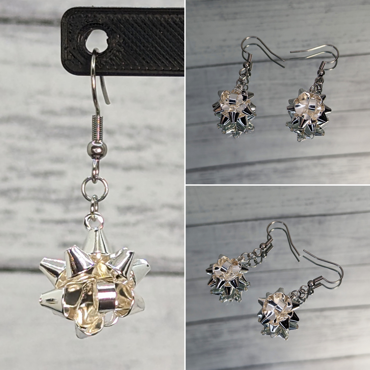 Holiday Bows Dangle Earrings