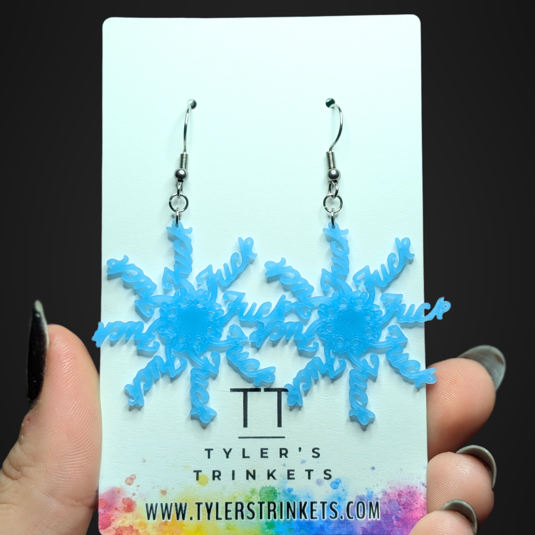 F*ckflake Glow-in-the-dark Dangle Earrings