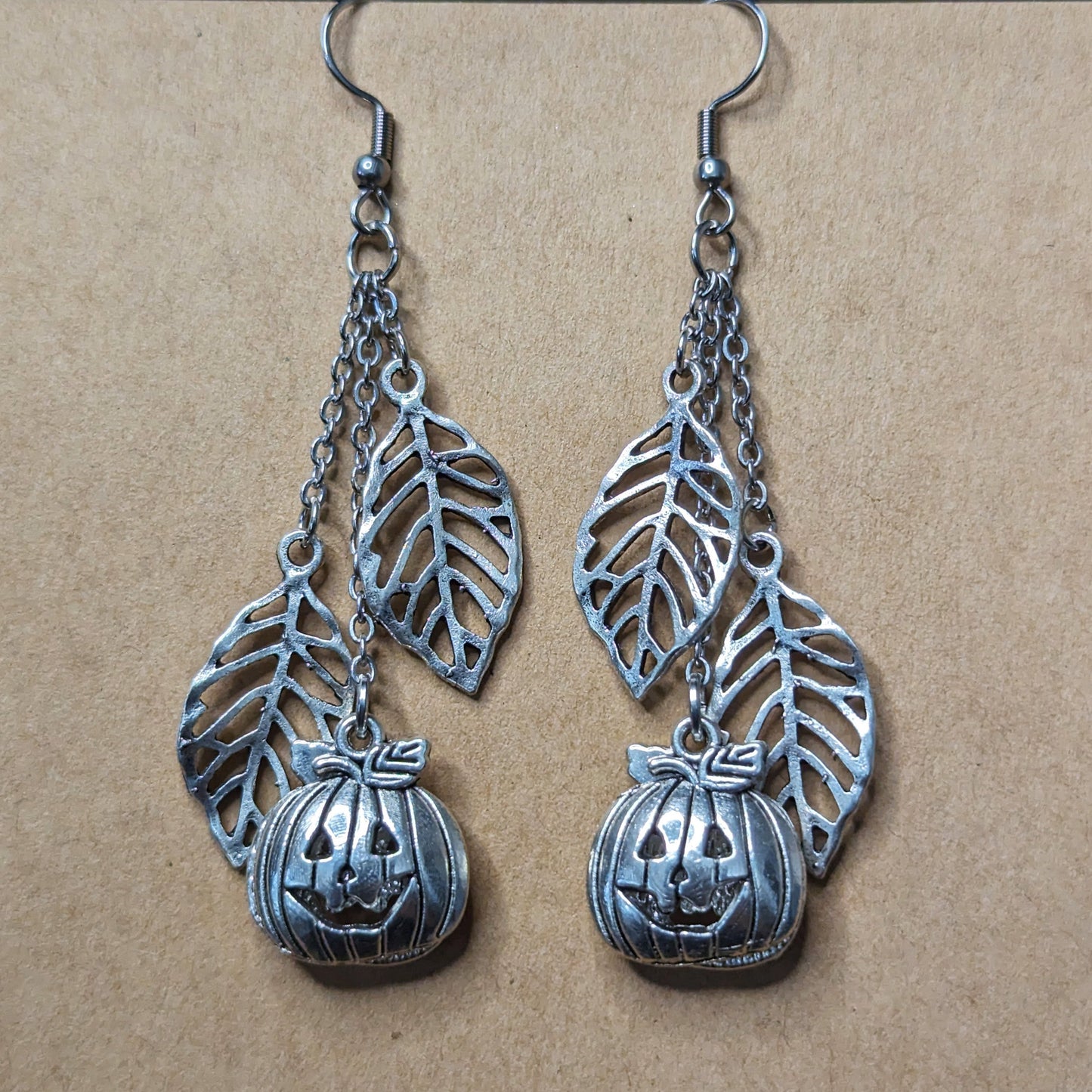 Pumpkin Patch Dangle Earrings - Silver