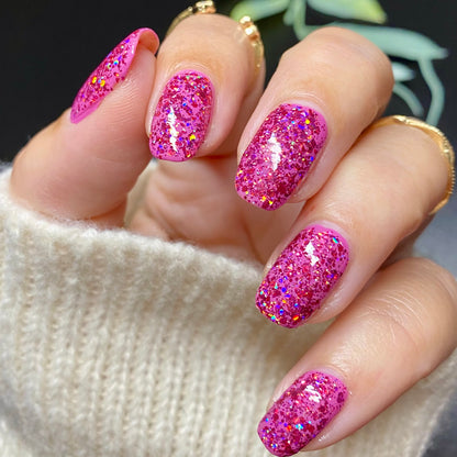 #BeProud Holo Glitter Topper - Hot Pink