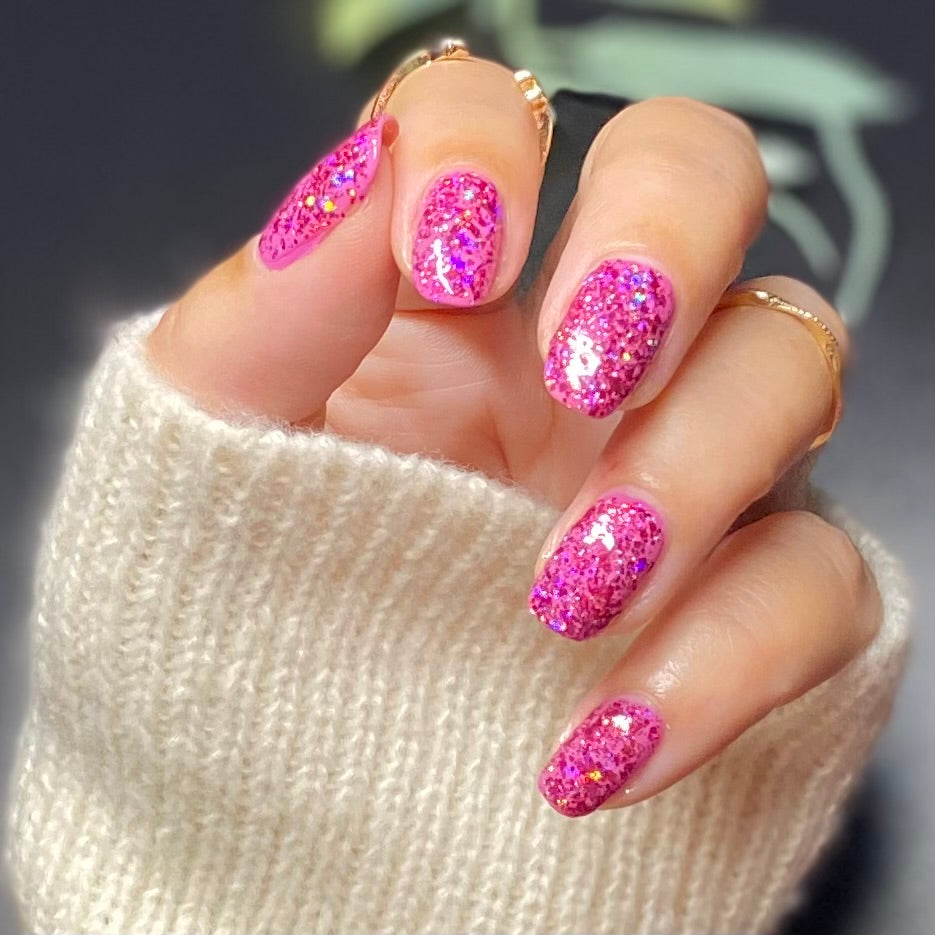 #BeProud Holo Glitter Topper - Hot Pink